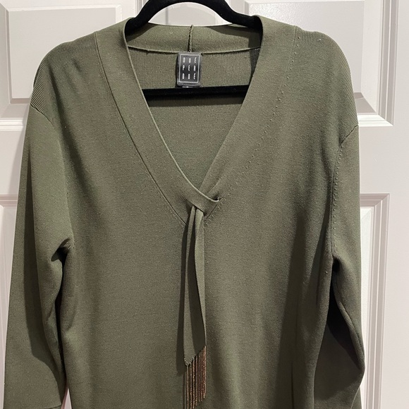 Due Per Due 3/4 Sleeve Sweater 80% Silk 12% Nylon 8% Spandex XL Dry Clean - Picture 1 of 3